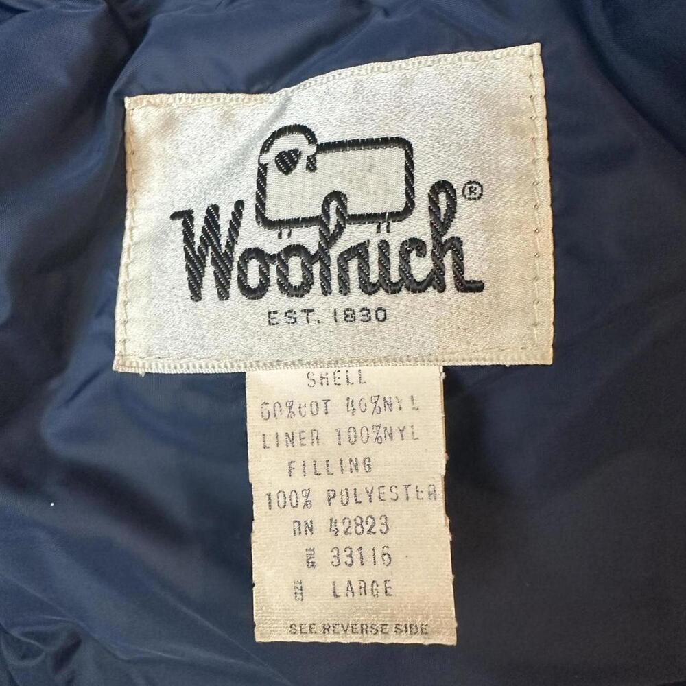 1970s vintage navy blue Woolrich puffer chore coat size L - Picture 5 of 6